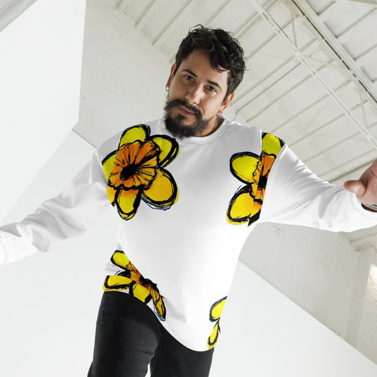 DDE8 London 4 Yellow Flower Men's Sweatshirt: A Fusion of Artistic Flair and Comfort